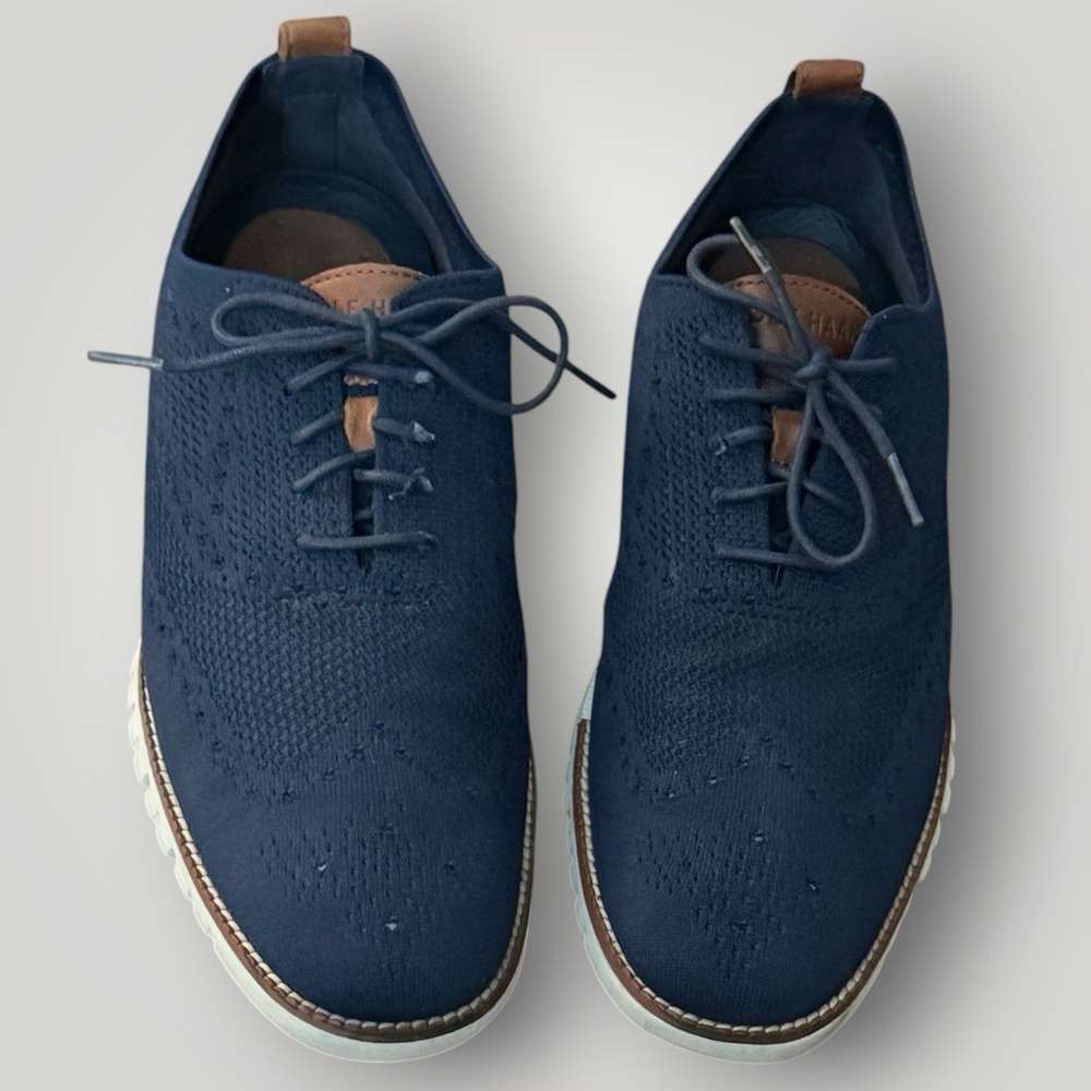 Cole Haan Shoes Men's Size 10.5 Navy ZeroGrand Stitchlite Wingtip Oxford Shoes